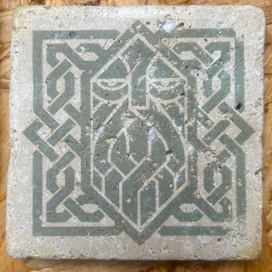 Travertin-Untersetzer „Zwerg“