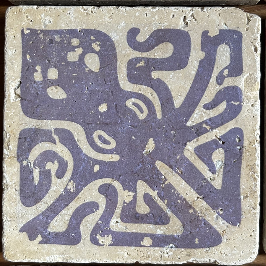 Travertin-Untersetzer „SeaBeast – Octopus“