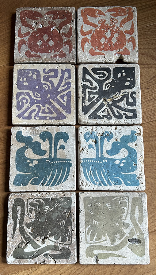 Travertin-Untersetzer „SeaBeast - Set“ (4 Stück) – Bild 3